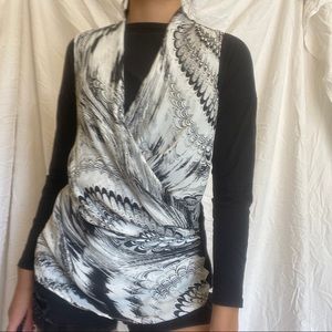 Print Wrap Blouse
